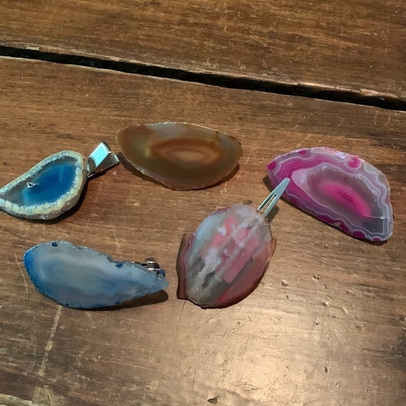 Agate Hair Barrette Clip Various Colors - Picture 1 of 8